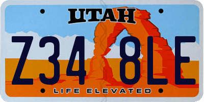 UT license plate Z348LE