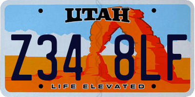 UT license plate Z348LF