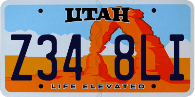 UT license plate Z348LI