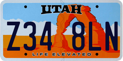 UT license plate Z348LN