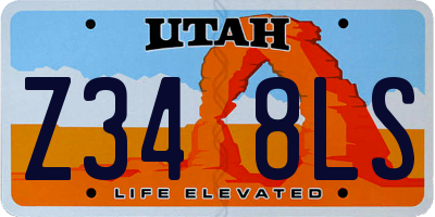 UT license plate Z348LS