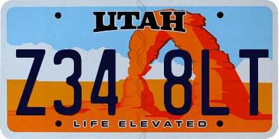 UT license plate Z348LT