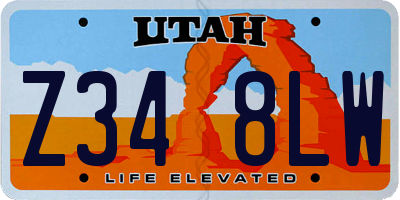 UT license plate Z348LW