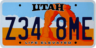 UT license plate Z348ME