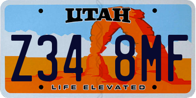 UT license plate Z348MF