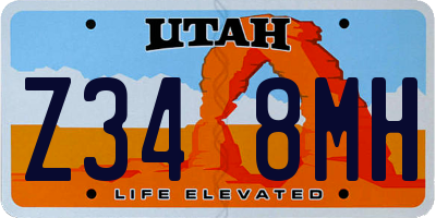 UT license plate Z348MH