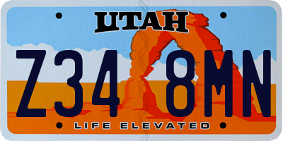 UT license plate Z348MN