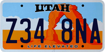 UT license plate Z348NA