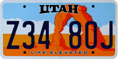 UT license plate Z348OJ