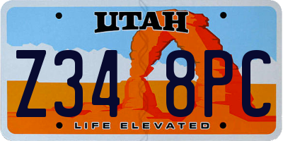 UT license plate Z348PC