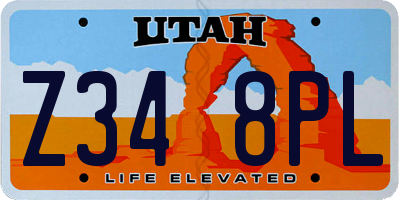 UT license plate Z348PL