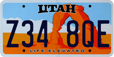 UT license plate Z348QE