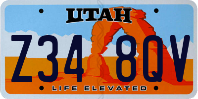 UT license plate Z348QV