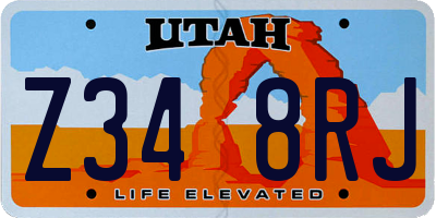 UT license plate Z348RJ