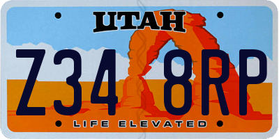 UT license plate Z348RP