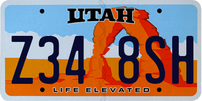 UT license plate Z348SH