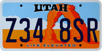 UT license plate Z348SR