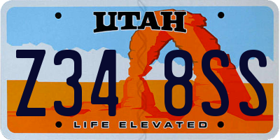 UT license plate Z348SS