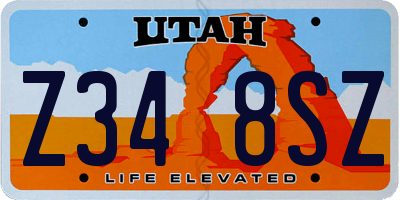 UT license plate Z348SZ
