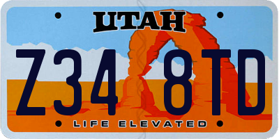 UT license plate Z348TD
