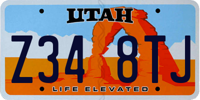 UT license plate Z348TJ