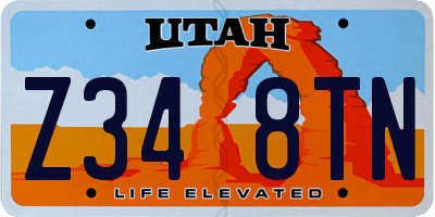 UT license plate Z348TN