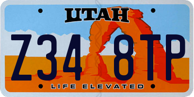 UT license plate Z348TP
