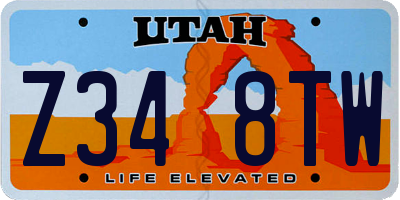 UT license plate Z348TW