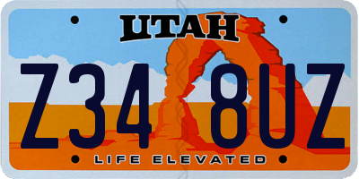 UT license plate Z348UZ