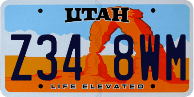 UT license plate Z348WM