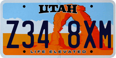 UT license plate Z348XM