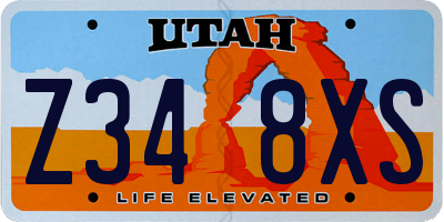 UT license plate Z348XS