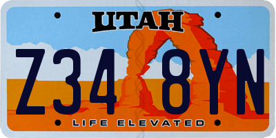 UT license plate Z348YN