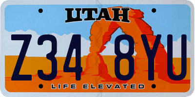 UT license plate Z348YU