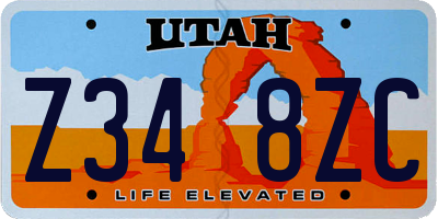 UT license plate Z348ZC
