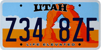UT license plate Z348ZF