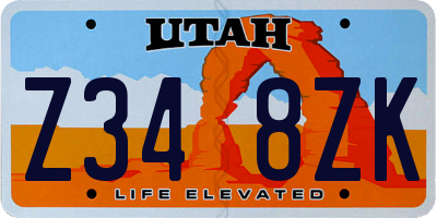 UT license plate Z348ZK