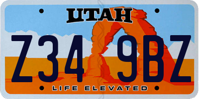UT license plate Z349BZ