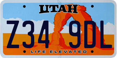 UT license plate Z349DL