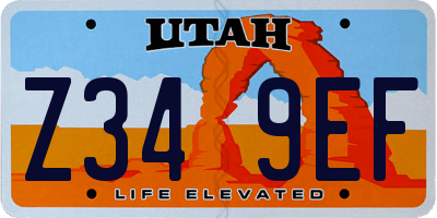 UT license plate Z349EF