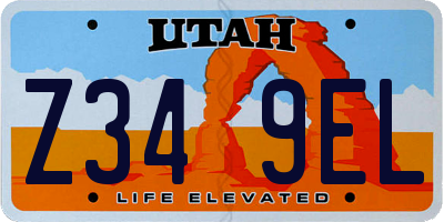 UT license plate Z349EL