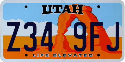 UT license plate Z349FJ