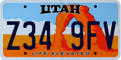 UT license plate Z349FV