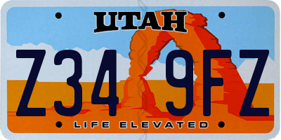 UT license plate Z349FZ