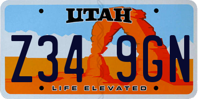 UT license plate Z349GN