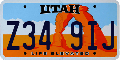 UT license plate Z349IJ