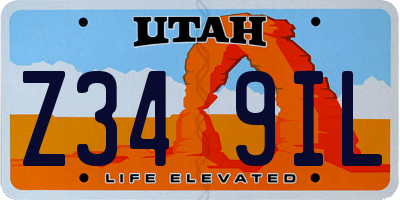 UT license plate Z349IL