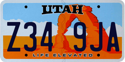 UT license plate Z349JA