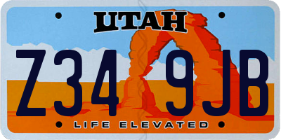 UT license plate Z349JB