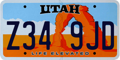 UT license plate Z349JD